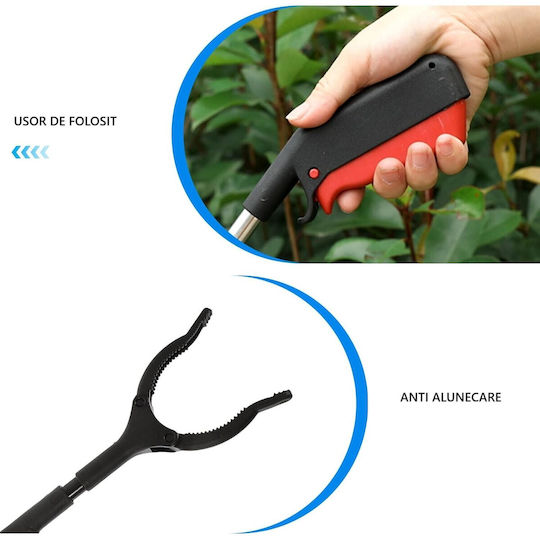 Clești De Colectare Deșeuri Flippy Metal Plastic 30 Cm Fără Mâini Murdare Negri Roșii
