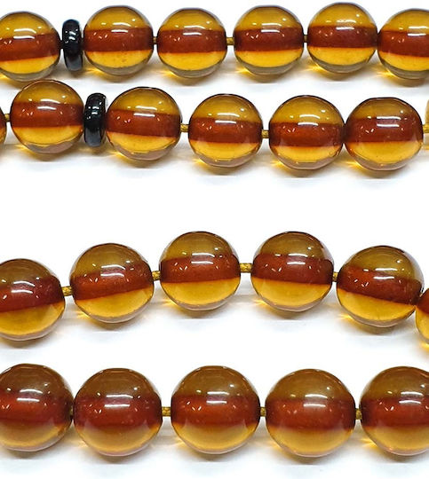 Roloi Komboloi Sorgenperlen mit 33 Perlen aus Mastix Länge 33cm Gelbe