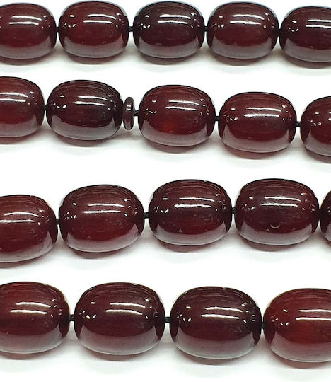 Roloi Komboloi Worry Beads with 33 Beads Made of Mastic Length 39cm Burgundy