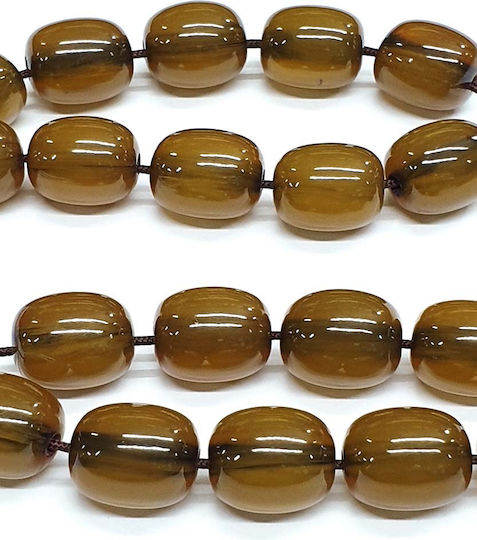 Roloi Komboloi Worry Beads with 19 Beads Made of Mastic Length 35cm Yellow