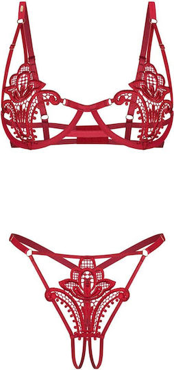 Γυναικείο Σετ Εσωρούχων Obsessive Luise Sublim 2-pcs Set Κόκκινο Ob9381