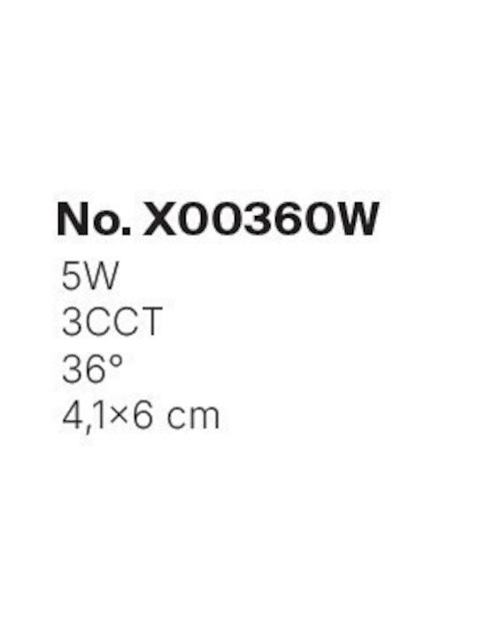 Inlight Metallic Recessed Spot White 4.1x4.1cm