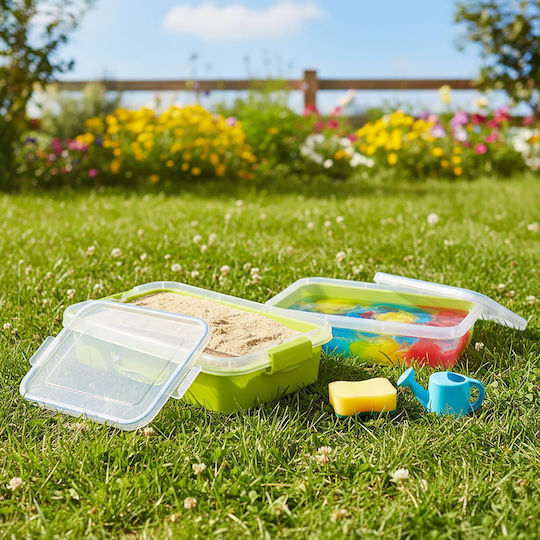 Relaxdays Plastic Storage Box with Lid Green 8x25x38cm 2 Pieces