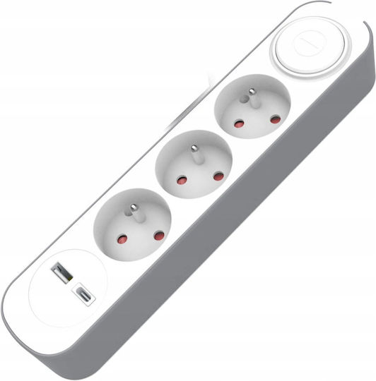 Festverlängerungskabel 3x Schalter Usb A Usb C Steckdosen 5m Schuko Ps-370sws+usba+usbc/5 E W-30008