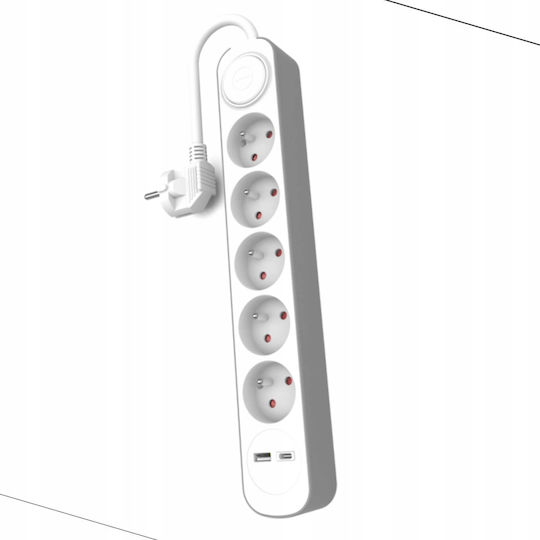 Permanent Extension Cord 5x Switch Usb A Usb C Sockets 1.5m Ps-570ws+usba+usbc/1.5 E W-30003