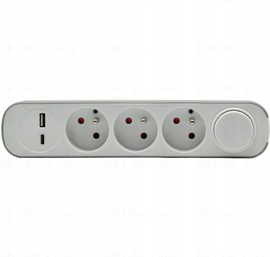 Festverlängerungskabel 3x Schalter Usb A Usb C Steckdosen 5m Schuko Ps-370sws+usba+usbc/5 E W-30008