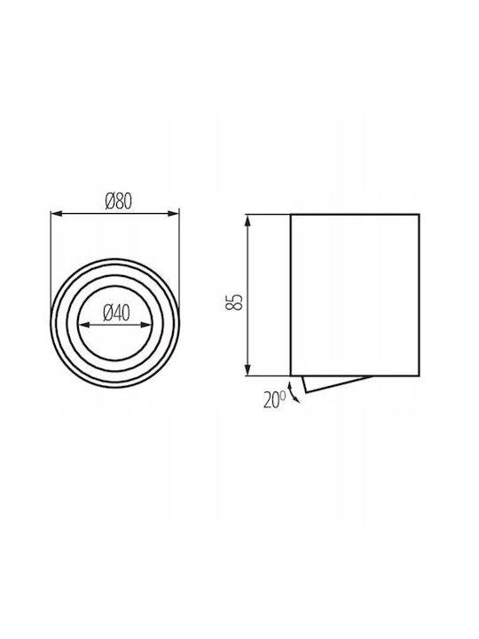 Bord One Dlp-50-w Ceiling Spot Fixture Max 10w Gu10 Ip20 Black 28784