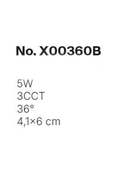 Inlight Downlight Spot 5w 3cct Black Shade D 4.1x6cm X00360b X00360b