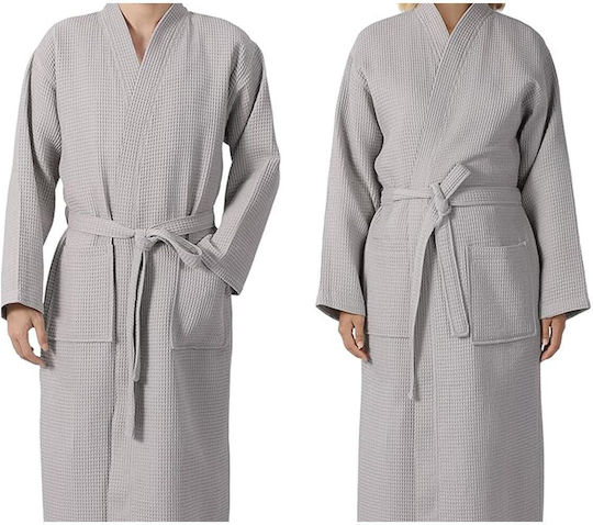 Hotel Piqué Bathrobe Light Grey