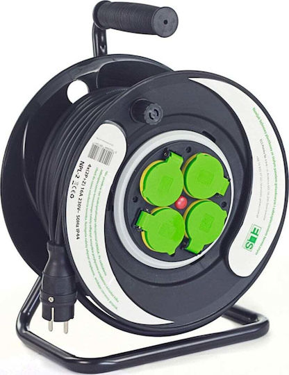 Els Elektrotechnika Verlängerungskabel Design 30m Ow3*2.5 4x230v Ip44 Kunststoff Trommel Fixiertes Panel