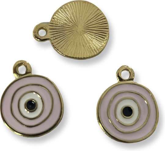 Metall Rund Muster Emaille Rosa 20mm Großhandel 12 Stück