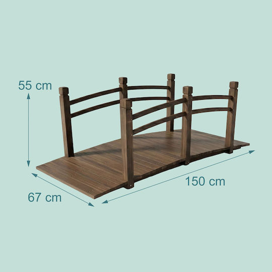 Relaxdays Pod De Grădină Din Brad Design Arcuit Rezistent La Intemperii 120x60cm