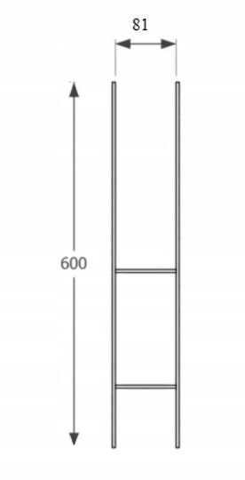 Column Base H-type Bracket Steel 80x600mm