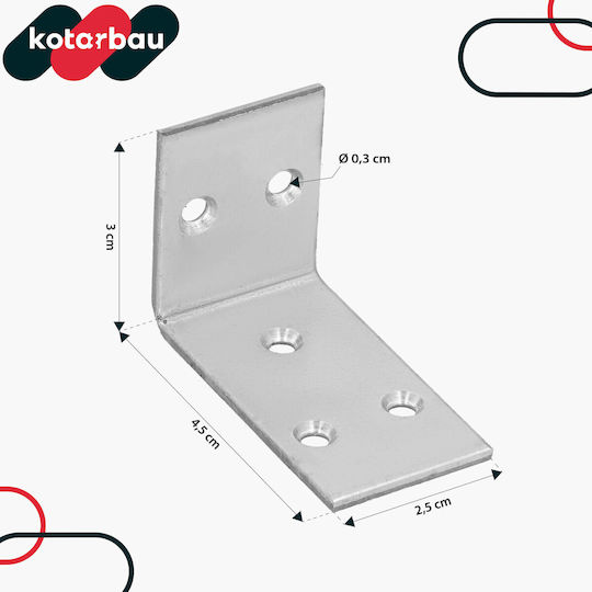 Conector De Construcție Din Oțel Unghiar Pentru Dulgherie Inoxidabil Galvanizat 30 X 45 X 25 Mm Set 100 Bucăți