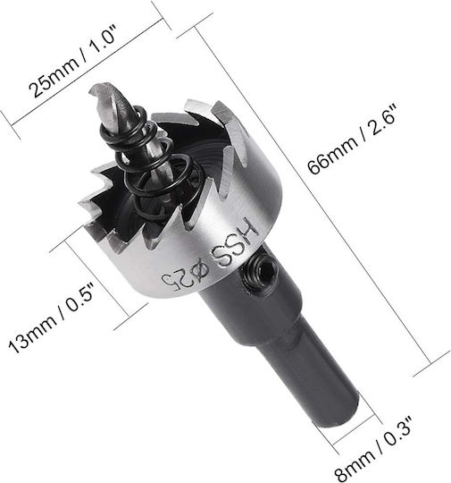 Ποτηροτρύπανο Inox 25 Mm Sks Tools 130100825