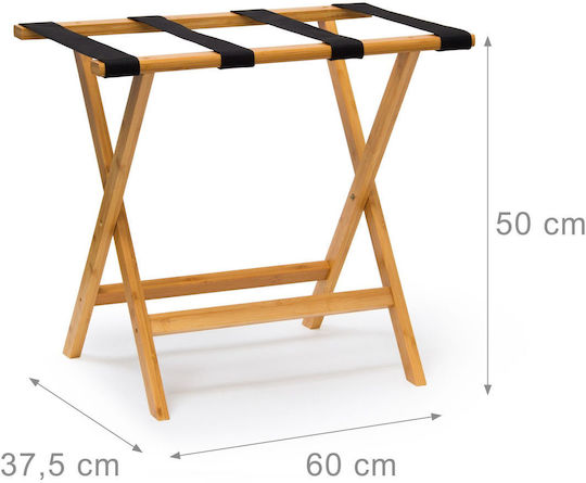 Relaxdays Rack Pentru Bagaje De Hotel Din Lemn Pliabil Maro Cu Dimensiuni 50x58xÎnălțime37.5cm Pliabil
