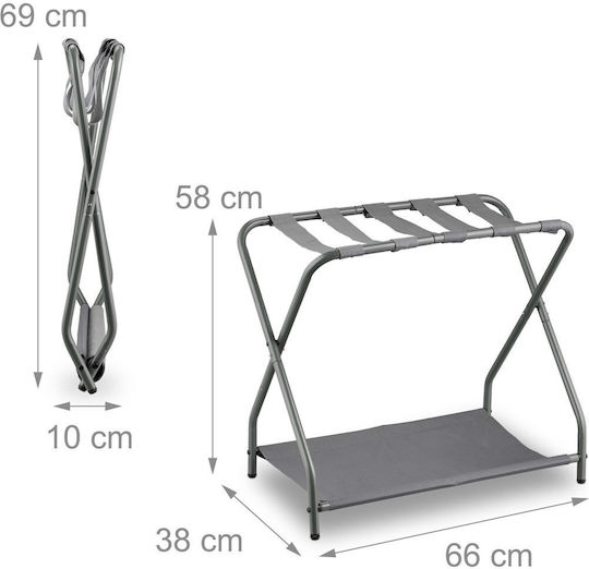 Relaxdays Rack Pentru Bagaje De Hotel Din Lemn Pliabil Cu Dimensiuni 58x38xÎnălțime 66cm Pliabil