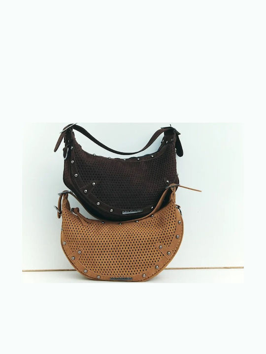 Hype Net Fabric Women's Shoulder Bag Tabac Brown