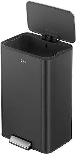 Eko Marina Waste Bin from Inox Steel with Pedal Black 50lt