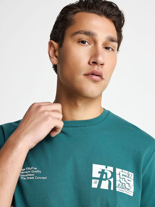 T-shirt Πετρόλ
