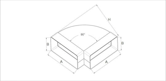 Awenta Horizontal Flat Elbow 60 X 120mm 90° Kp120-24/90