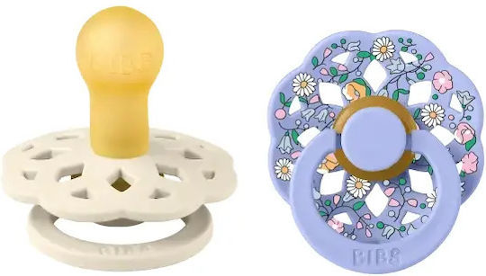 Bibs Boheme Suzete Cauciuc Ivory / Lavender pentru 0+ luni 2 bucăți
