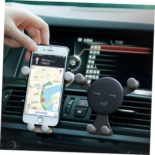 Suport Telefon Flippy Ventilație Din Abs Silicon 11 X 10 X 4 Cm Telefoane 4.0 6.0 Inch Model Față Zâmbitoare Negru