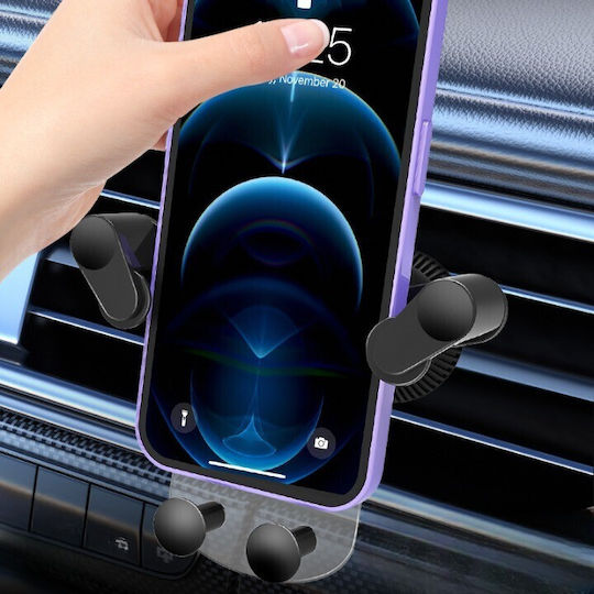 Suport Auto Flippy Pentru Telefon Prindere Pe Ventilație Cleme ABS Rotativ 12x9,5x12 Cm Negru-transparent