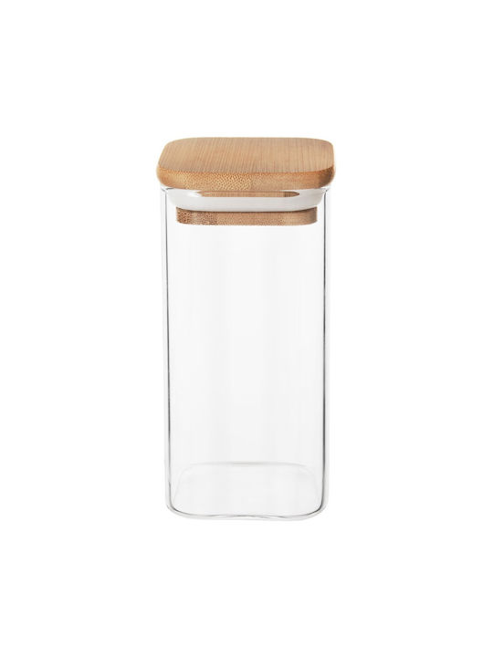 Orion Glass Brown Jar for Coffee Pasta with Lid 320ml