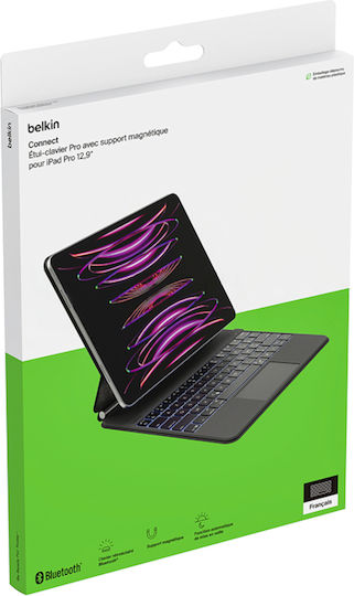 Belkin Магнитен Azerty Bluetooth Клавиатурен Калъф Ipad Pro 12.9'' Bbz003fr-v1 Черен