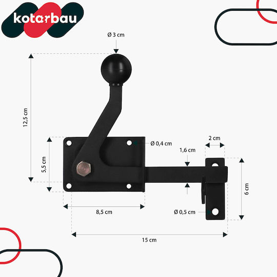 Gate Latch Lock Gate Door Block Black 150 Mm