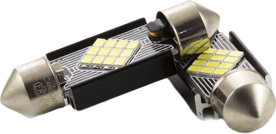 Lămpă Auto Led C5w 39mm Canbus 3w 240lm 6000k 12 Smd Set 2 Buc Can133