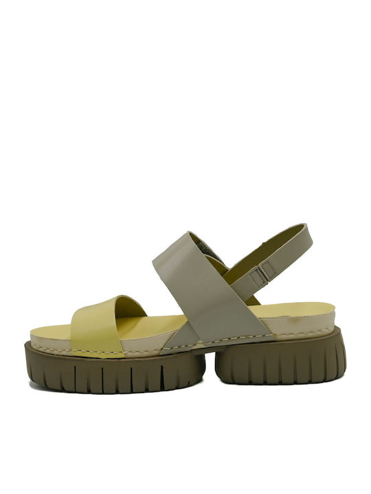 Leather Women's Anatomic Yellow Sandals