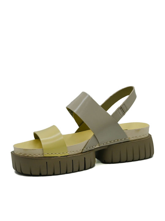 Leather Women's Anatomic Yellow Sandals
