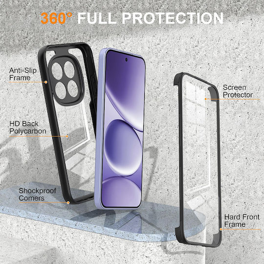 Techsuit 360 Full Cover Silicone Set with Tempered Glass Black (Poco X8 Pro Max)