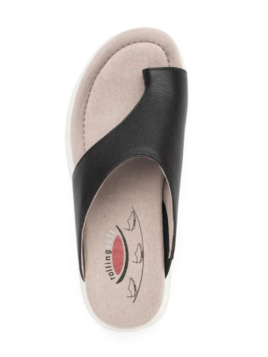 Leather Women's Anatomic Black Sandals