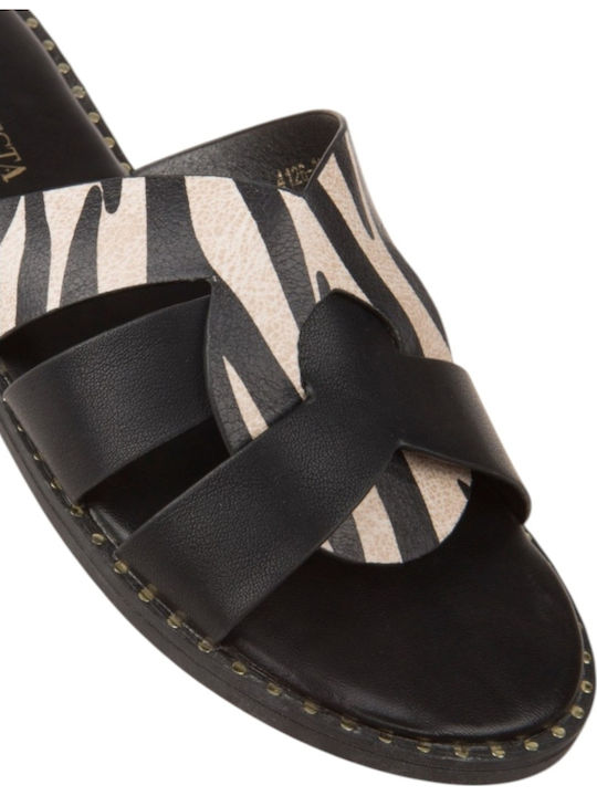 Damen Flache Sandalen Schwarz