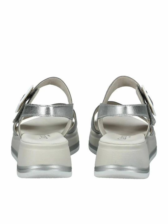 Leather Women's Anatomic Silver Sandals