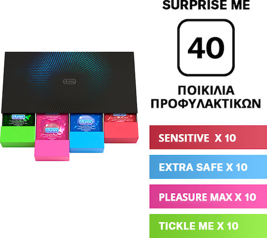 Durex Durex Kondome Surprise Me Variety Pack 40 Stück 56mm Mit Rillen