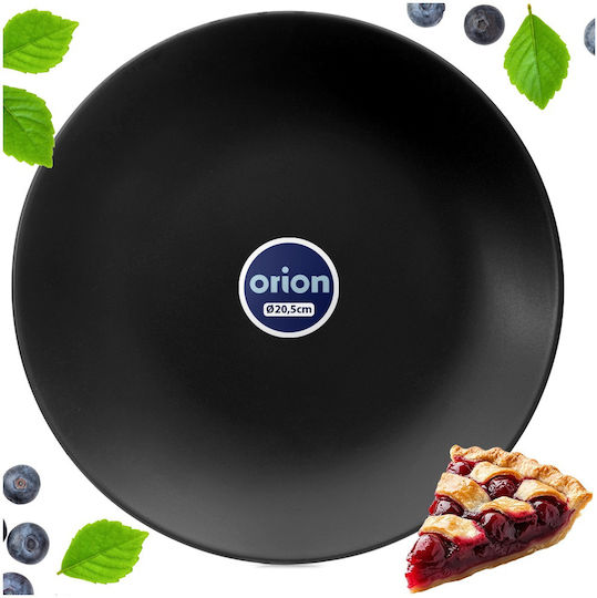 Orion Ceramic Black Dessert Plate With Diameter 20.5cm