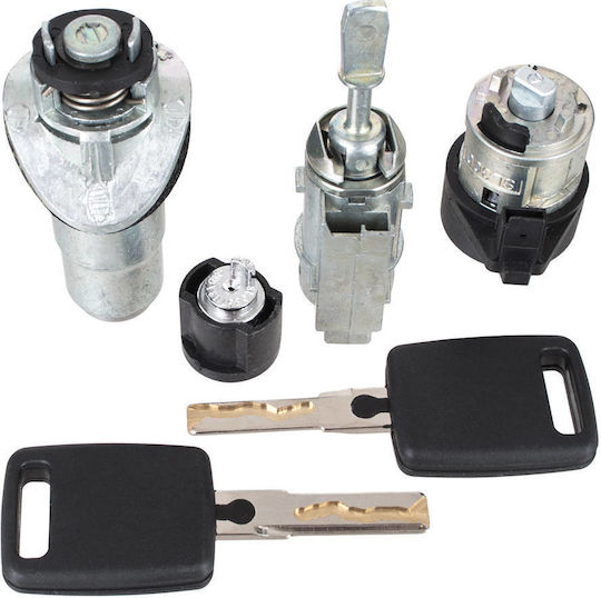 Audi A6 C5 97-05 Ignition Switch + Door Lock Cylinder + Glove Box Lock Cylinder + Trunk Lock Cylinder Set