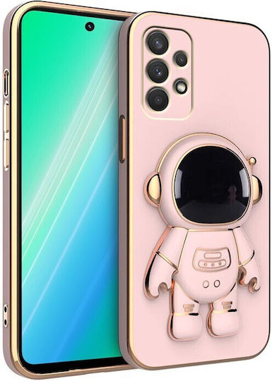 Husă Telefon 2în1 Flippy Compatibilă Samsung Galaxy S23 Plus Husă Tpu Inclusă Suport Stil Astronaut Protecție Cameră Roz