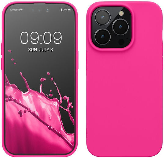 Flippy Case Apple Iphone 14 Pro Max Liquid Silicone Microfiber Interior Shockproof Protection Pink-fuchsia
