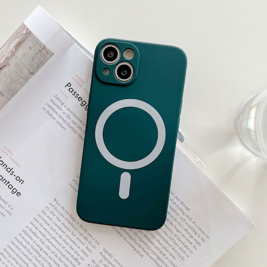 Magsafe Case Apple iPhone 11 Silikon Kameraschutz Magnetisches Kabelloses Lade Flippy Grün