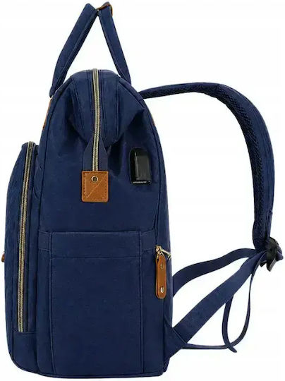 Aria Trade Wickeltasche Rucksack Blau 40x30x20cm