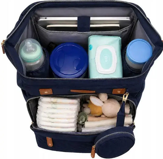 Aria Trade Wickeltasche Rucksack Blau 40x30x20cm