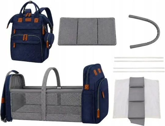 Aria Trade Wickeltasche Rucksack Blau 40x30x20cm