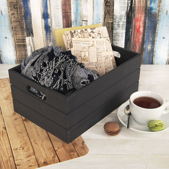 Orion Aufbewahrungskorb Bamboo Schwarz 31x21x13cm