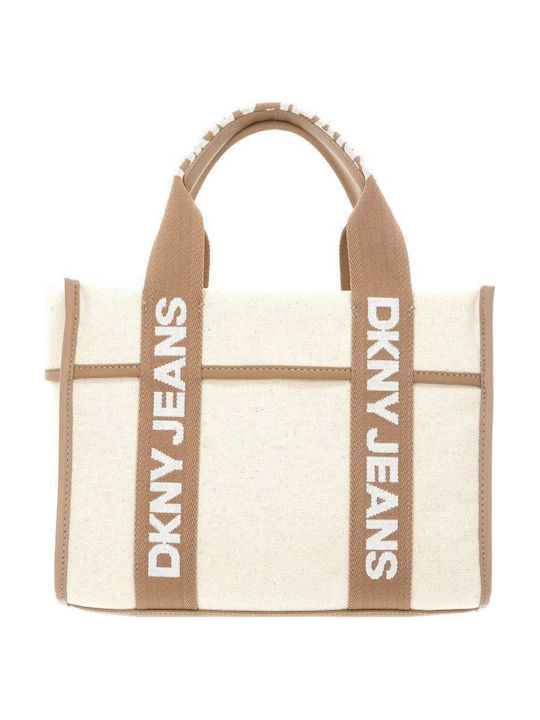 Fabric Women's Tote Handbag Beige