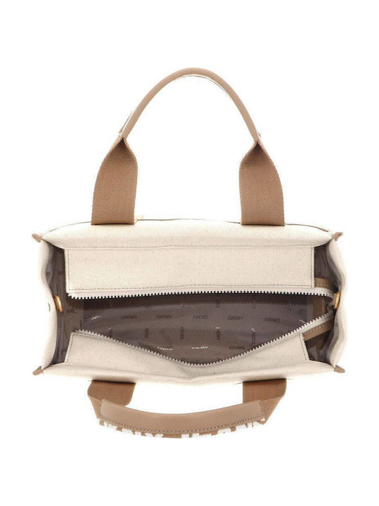 Fabric Women's Tote Handbag Beige